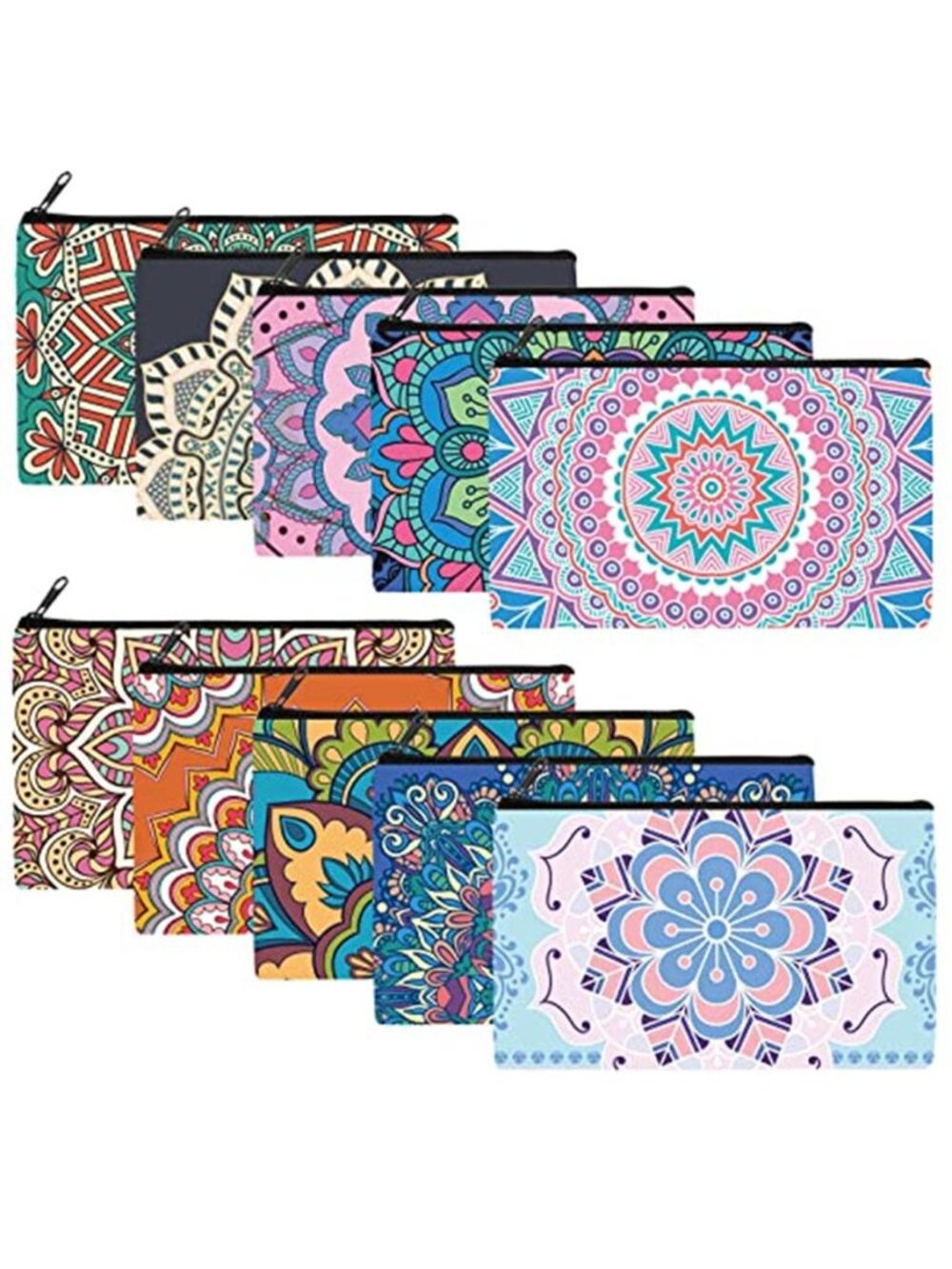 20 Pack Mandala Makeup Bags Cosmetic Pouch Travel Toiletry Organizer Zipper Bag
